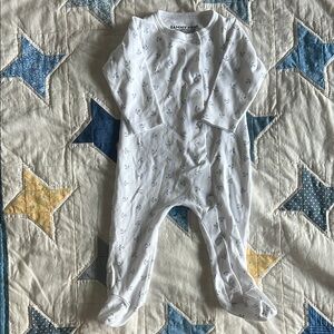 Sammy + Nat White Anchor Footie Pajamas 6M